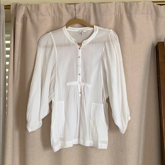 Joie white boho gauze blouse M - Picture 1 of 8